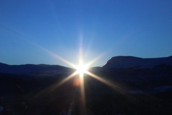 Soluppgång och solnedgång i Kittelfjäll